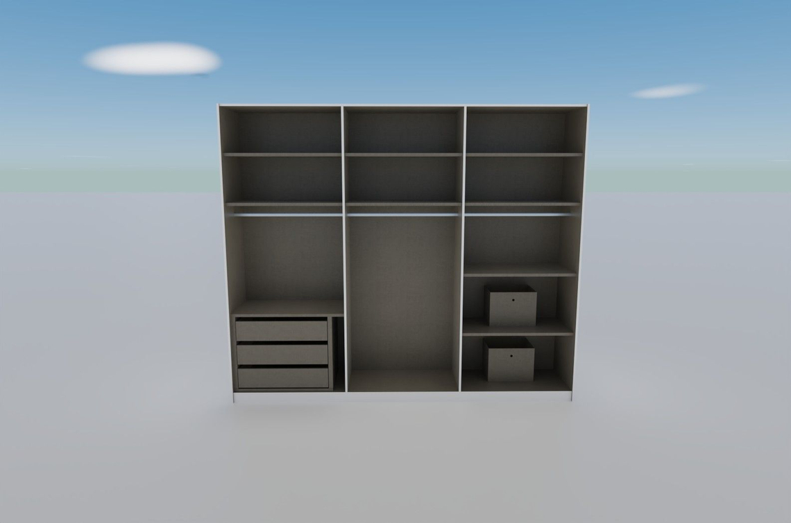 Zweefdeurkast Completare Grijs-Metallic 271x229