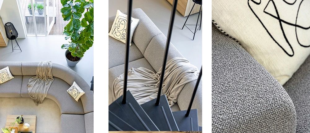 grijze bank meerdere foto's | Bouman & Potter