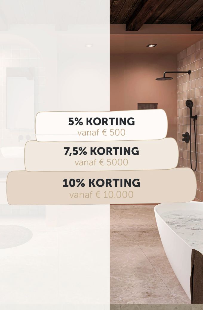 Ontdek hier hoeveel korting jij ontvangt bij Baderie | Woonboulevard Poortvliet XXL